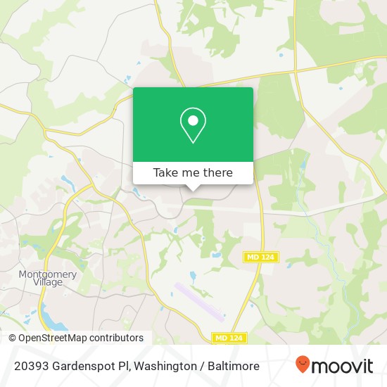 Mapa de 20393 Gardenspot Pl, Montgomery Village, MD 20886