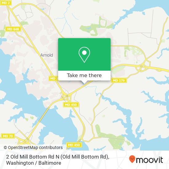 Mapa de 2 Old Mill Bottom Rd N (Old Mill Bottom Rd), Annapolis, MD 21409