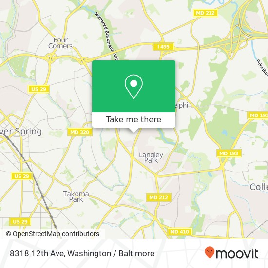 Mapa de 8318 12th Ave, Silver Spring, MD 20903