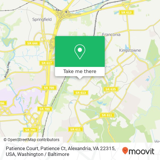 Patience Court, Patience Ct, Alexandria, VA 22315, USA map