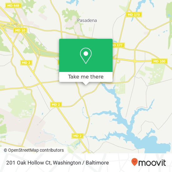 Mapa de 201 Oak Hollow Ct, Pasadena, MD 21122