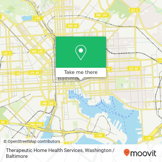 Mapa de Therapeutic Home Health Services, 813 E Baltimore St