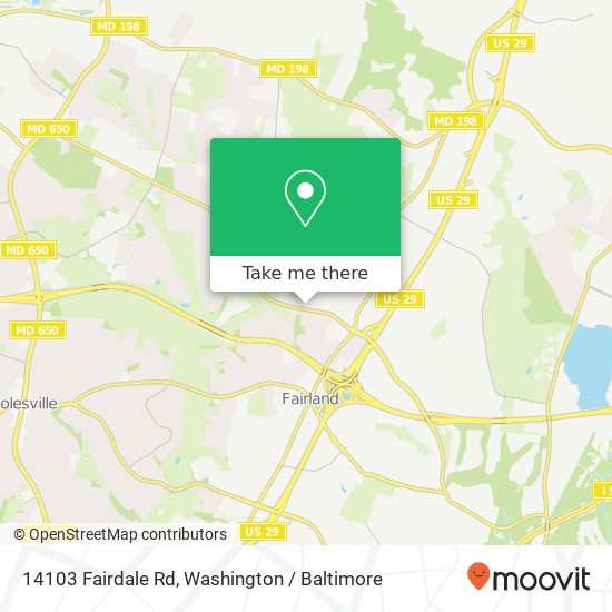 Mapa de 14103 Fairdale Rd, Silver Spring, MD 20905