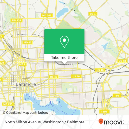Mapa de North Milton Avenue, N Milton Ave, Baltimore, MD, USA
