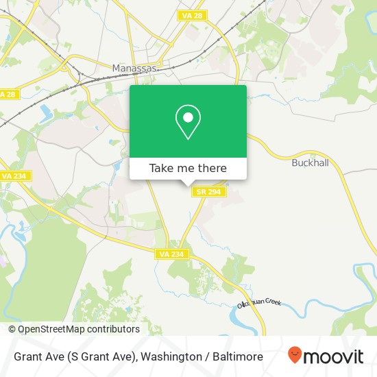 Mapa de Grant Ave (S Grant Ave), Manassas, VA 20110