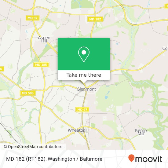 Mapa de MD-182 (RT-182), Silver Spring (WHEATON), MD 20906