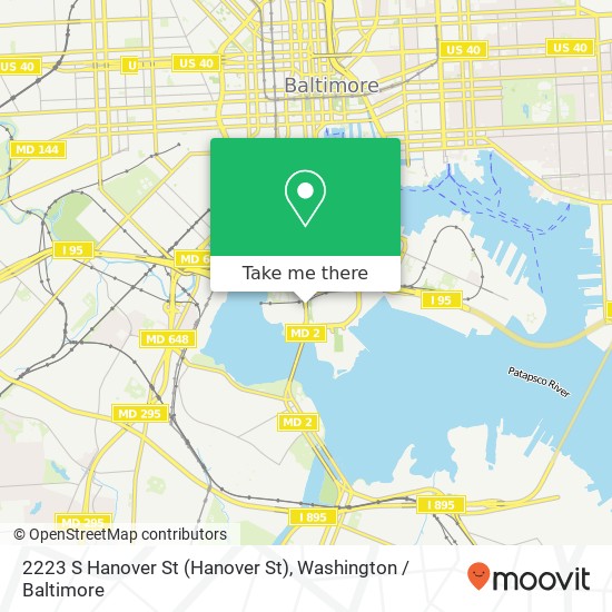 Mapa de 2223 S Hanover St (Hanover St), Baltimore, MD 21230