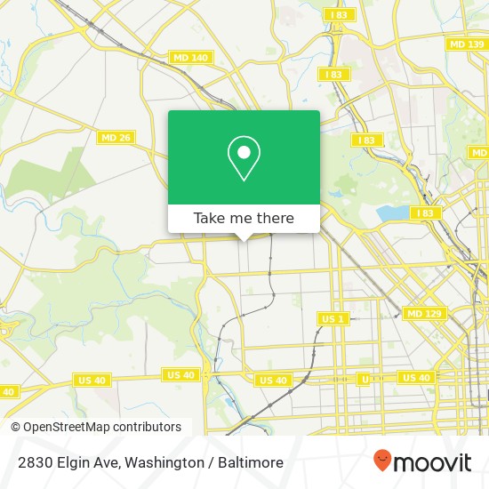 Mapa de 2830 Elgin Ave, Baltimore, MD 21216