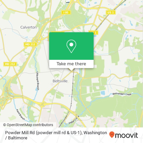 Mapa de Powder Mill Rd (powder mill rd & US-1), Beltsville, MD 20705