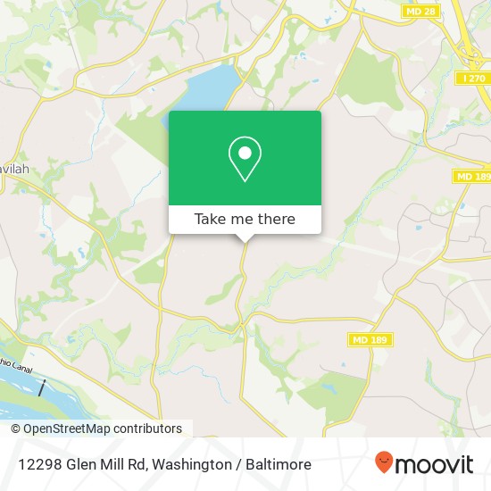 Mapa de 12298 Glen Mill Rd, Potomac, MD 20854