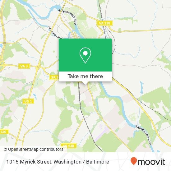 Mapa de 1015 Myrick Street, 1015 Myrick St, Fredericksburg, VA 22401, USA