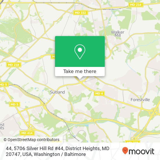 Mapa de 44, 5706 Silver Hill Rd #44, District Heights, MD 20747, USA