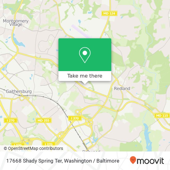 Mapa de 17668 Shady Spring Ter, Gaithersburg, MD 20877