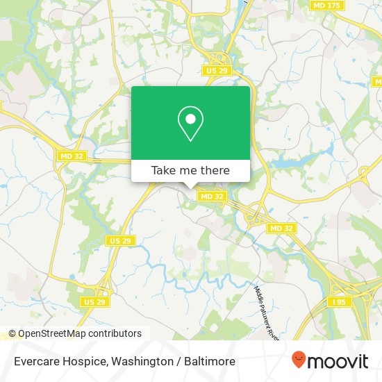 Mapa de Evercare Hospice, 10200 Old Columbia Rd