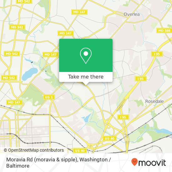 Mapa de Moravia Rd (moravia & sipple), Baltimore, MD 21206
