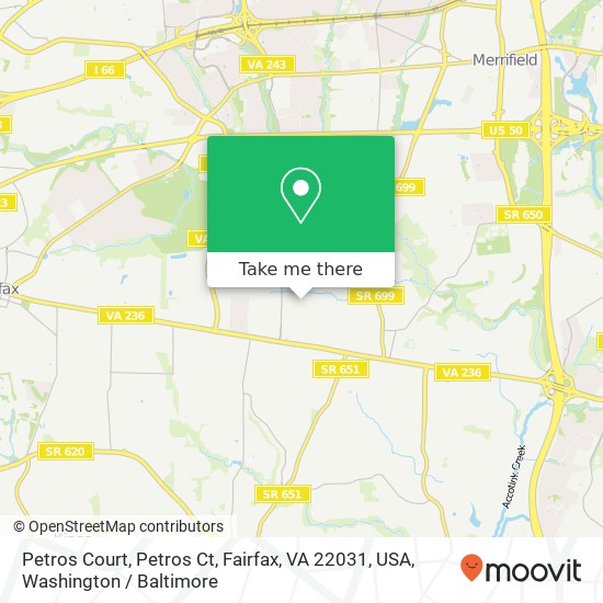 Mapa de Petros Court, Petros Ct, Fairfax, VA 22031, USA