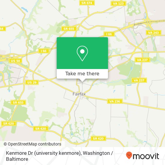 Mapa de Kenmore Dr (university kenmore), Fairfax, VA 22030
