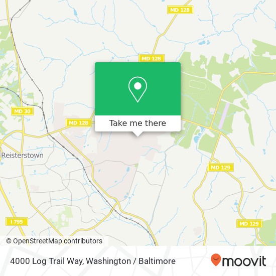 Mapa de 4000 Log Trail Way, Reisterstown, MD 21136