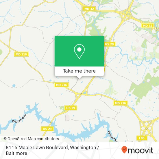 Mapa de 8115 Maple Lawn Boulevard, 8115 Maple Lawn Blvd, Fulton, MD 20759, USA