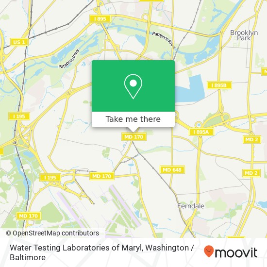 Water Testing Laboratories of Maryl, 406 S Camp Meade Rd map