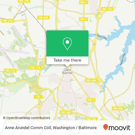 Mapa de Anne Arundel Comm Coll, 101 Crain Hwy N