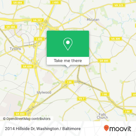 2014 Hillside Dr, Falls Church, VA 22043 map