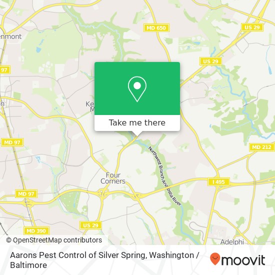 Mapa de Aarons Pest Control of Silver Spring, 10711 Columbia Pike