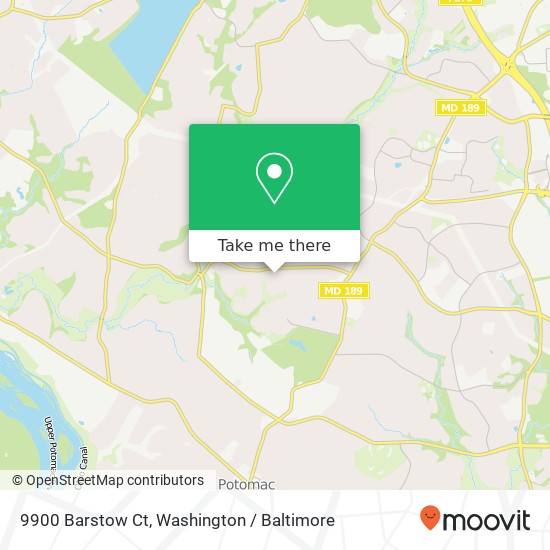 Mapa de 9900 Barstow Ct, Potomac, MD 20854