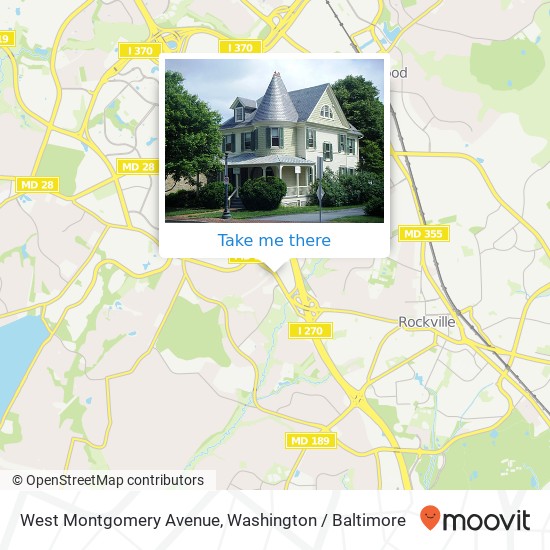 Mapa de West Montgomery Avenue, W Montgomery Ave, Rockville, MD 20850, USA