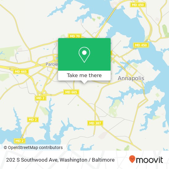 Mapa de 202 S Southwood Ave, Annapolis, MD 21401