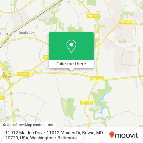 11012 Maiden Drive, 11012 Maiden Dr, Bowie, MD 20720, USA map