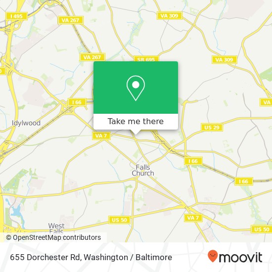 Mapa de 655 Dorchester Rd, Falls Church, VA 22046