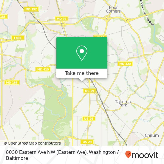 Mapa de 8030 Eastern Ave NW (Eastern Ave), Washington, DC 20012