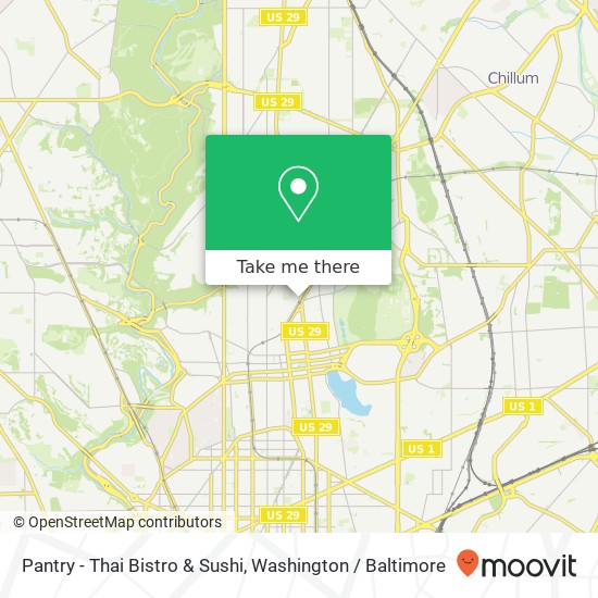 Mapa de Pantry - Thai Bistro & Sushi, 3716 Georgia Ave NW