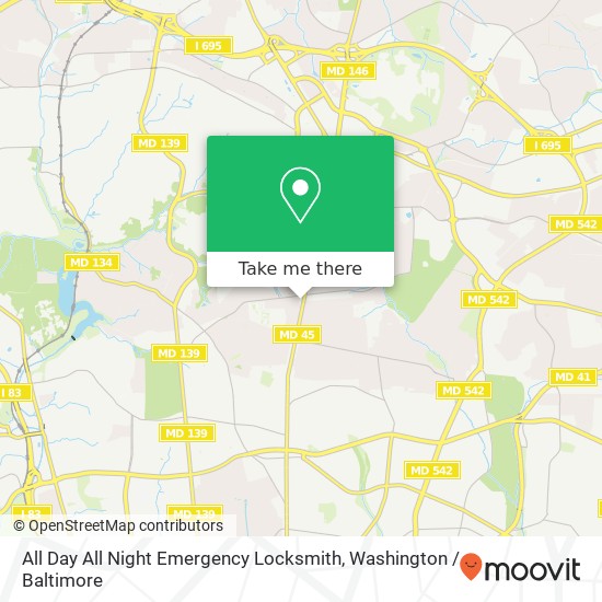 Mapa de All Day All Night Emergency Locksmith, 7206 York Rd