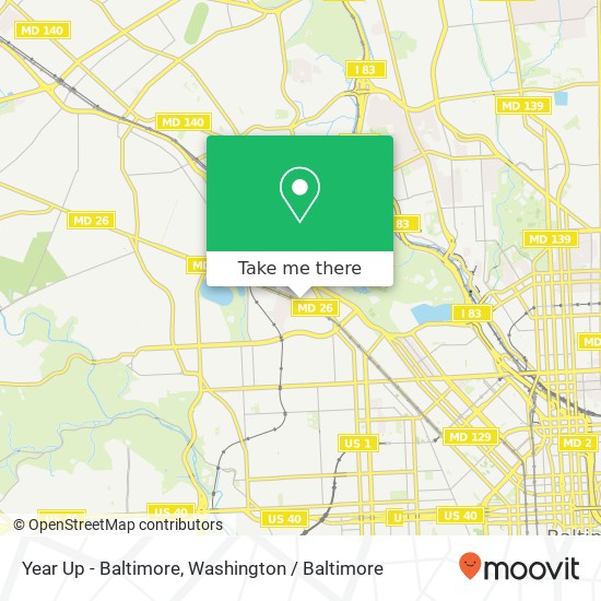 Mapa de Year Up - Baltimore, 2600 Liberty Heights Ave