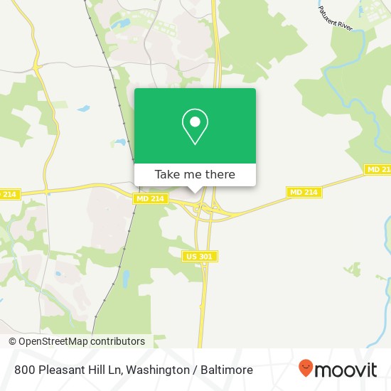 Mapa de 800 Pleasant Hill Ln, Bowie, MD 20716