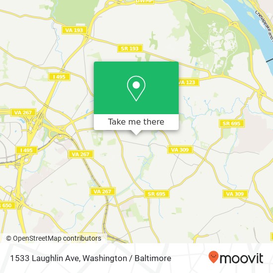 Mapa de 1533 Laughlin Ave, McLean, VA 22101