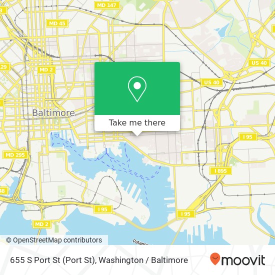 Mapa de 655 S Port St (Port St), Baltimore, MD 21224