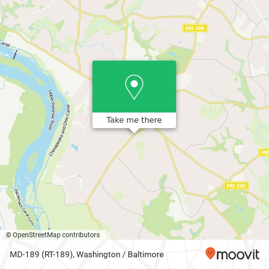 Mapa de MD-189 (RT-189), Potomac, MD 20854