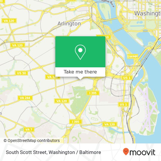 Mapa de South Scott Street, S Scott St, Arlington, VA 22204, USA