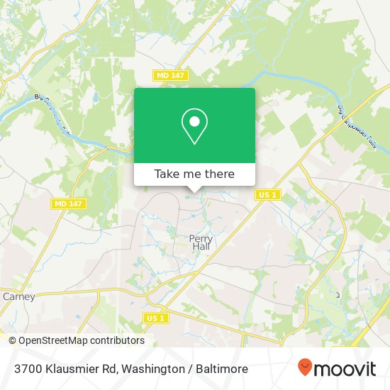 Mapa de 3700 Klausmier Rd, Nottingham, MD 21236