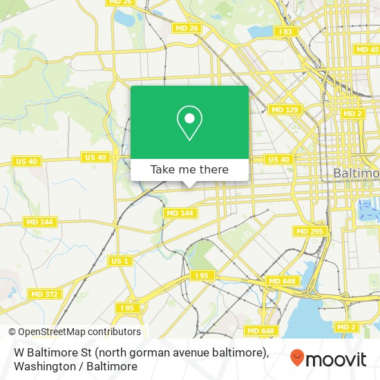 W Baltimore St (north gorman avenue baltimore), Baltimore (BALTIMORE), MD 21223 map