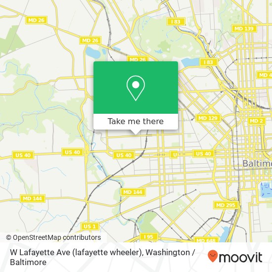 W Lafayette Ave (lafayette wheeler), Baltimore (WALBROOK), MD 21216 map