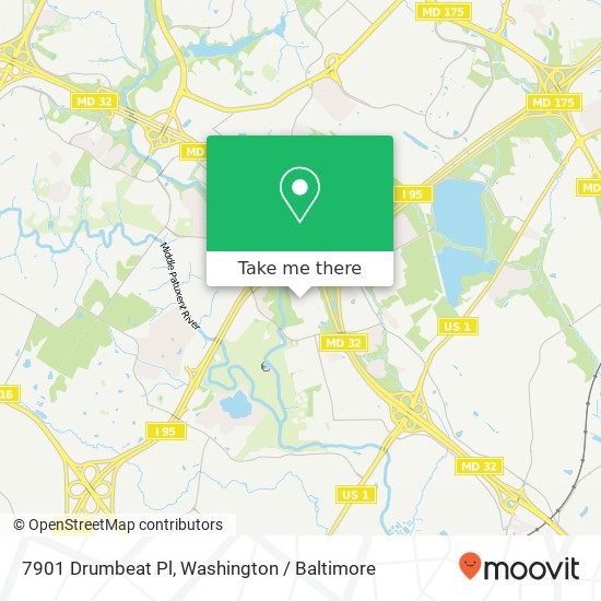 Mapa de 7901 Drumbeat Pl, Jessup, MD 20794