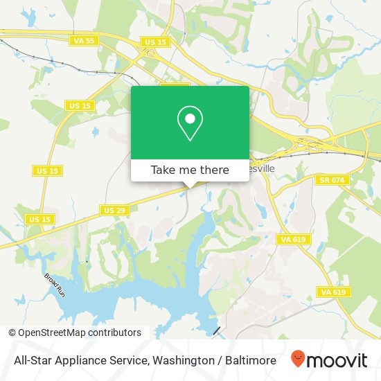 Mapa de All-Star Appliance Service, 14689 Lee Hwy