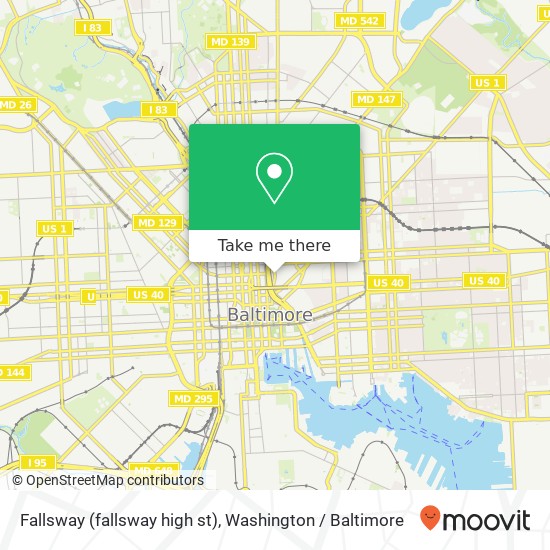 Mapa de Fallsway (fallsway high st), Baltimore, MD 21202