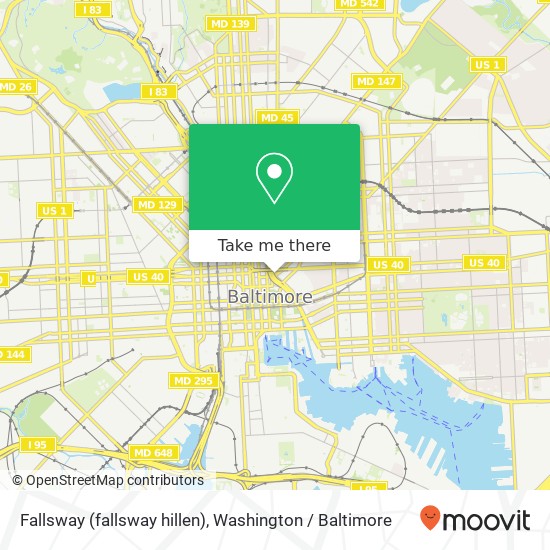 Mapa de Fallsway (fallsway hillen), Baltimore, MD 21202