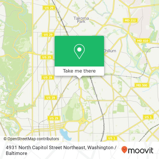 Mapa de 4931 North Capitol Street Northeast