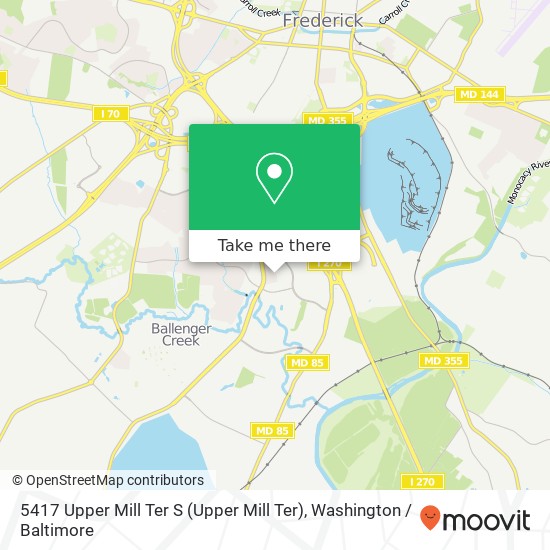 5417 Upper Mill Ter S (Upper Mill Ter), Frederick, MD 21703 map